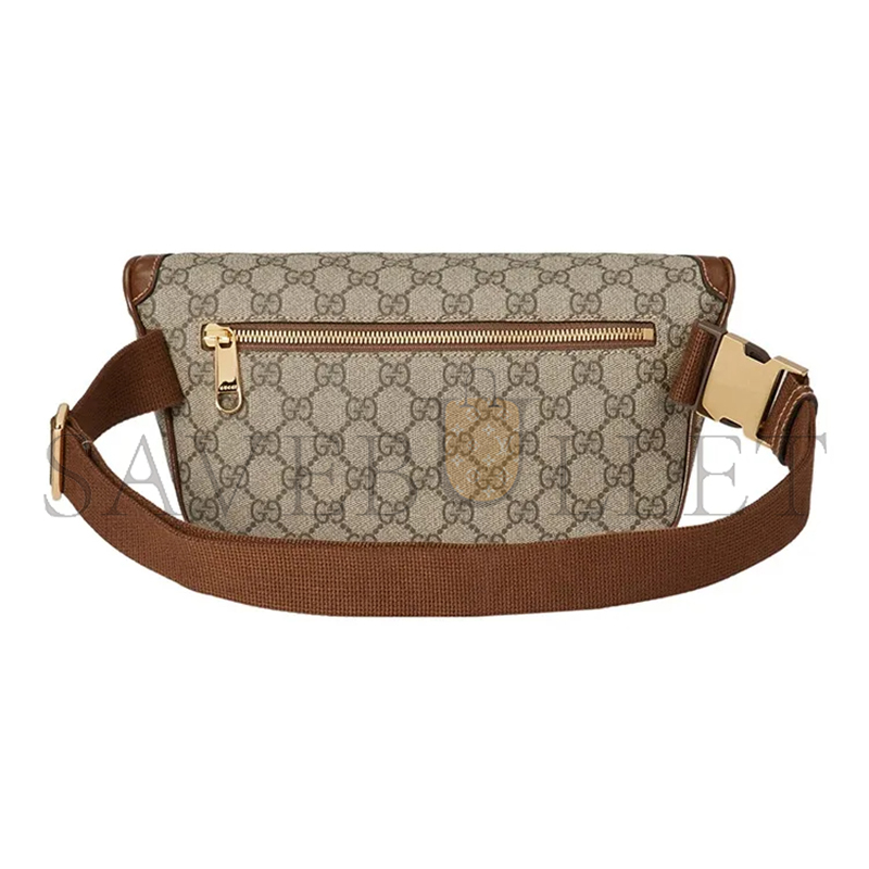 GUCCI GG LARGE CANVAS WITH LEATHER TRIM FANNY 733240 (22*15*4cm)